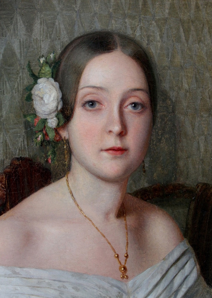Portrait d'une jeune femme par Ernst (Ernoe) Seitz (Seiz) (1815 - 1870)-photo-4
