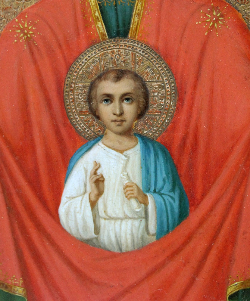 Russian Icon Of The Mother Of God "abalakskaya", 19th Century-photo-4