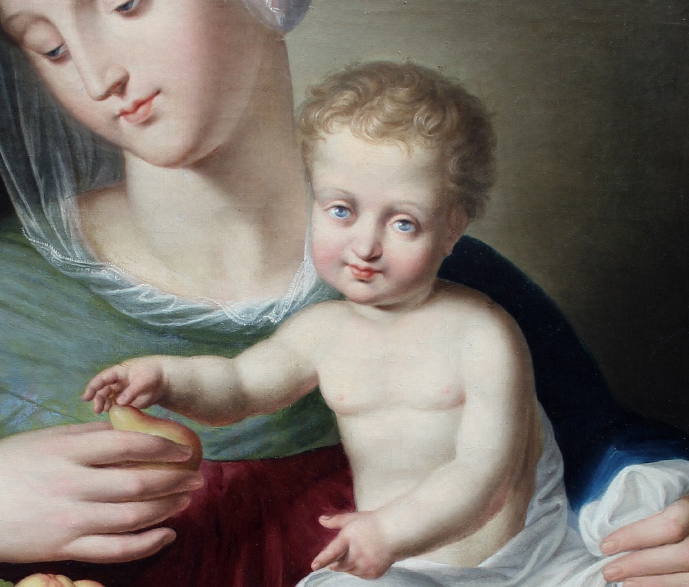 Virgin And Child With Angel, By A German Or Italian Painter, Late 18th Century-photo-2