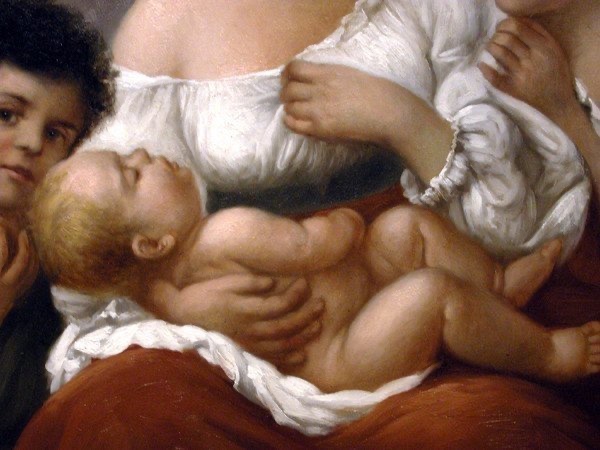 Mère Aux Enfants, Ecole Italienne Vers 1900-photo-3