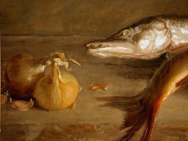 Still Life With Fish By Bohuslav Slansky (czech, 1900 -?)-photo-2