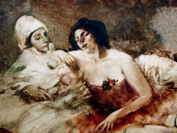 Harlequin Scene By Oskar Larsen (austrian 1882 - 1972)-photo-3
