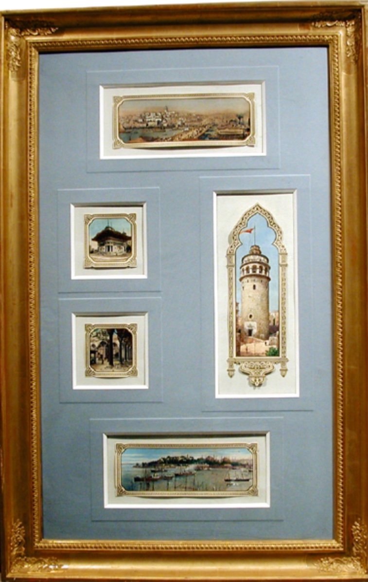 5 Views Of Istanbul By Franz Poledne (austrian 1873-1932), Original Watercolours