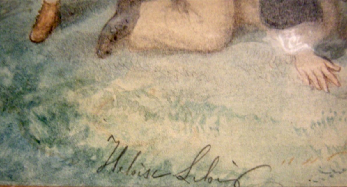 Pair Of Watercolors Osecond Empire Style “children's Games" By Héloïse Leloir-colin (1820-1873)-photo-2