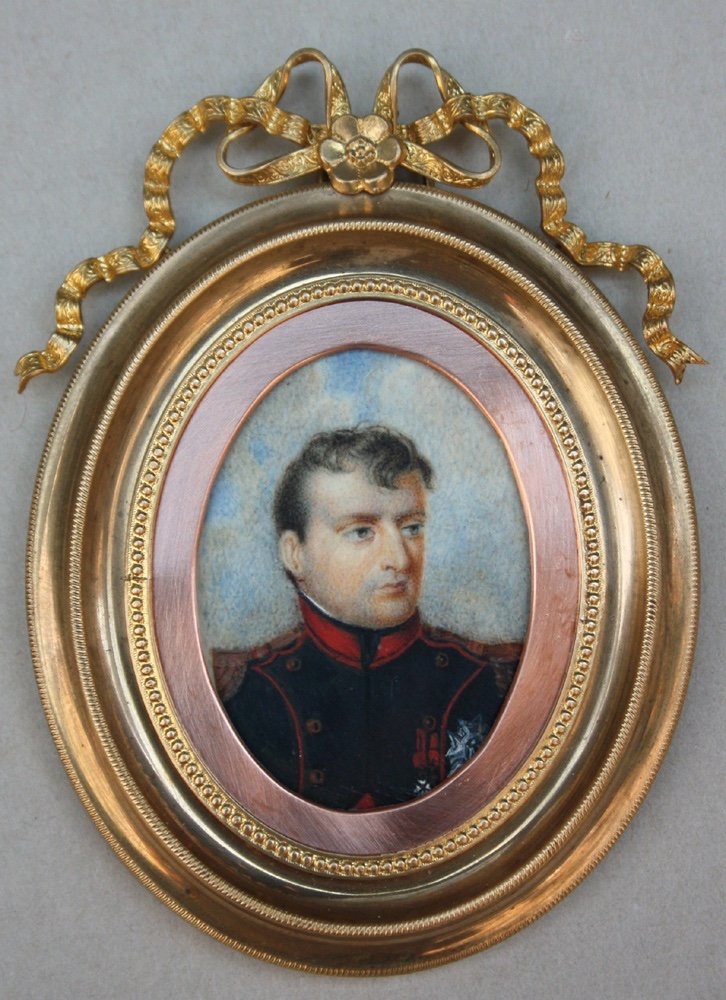 Jean-baptiste Isabey (1767-1855) - School. Miniature Portrait Of Napoleon-photo-1