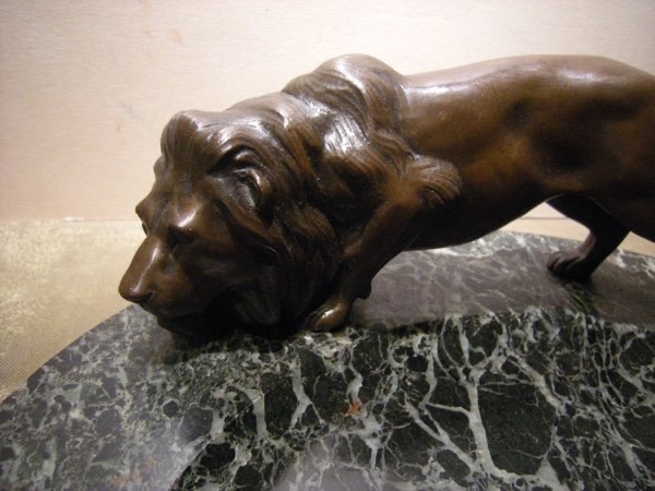 Bronze de Vienne, Début du XXe Siècle, Bol de cartes  de visite avec lion-photo-3