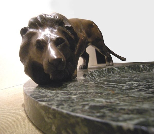 Bronze de Vienne, Début du XXe Siècle, Bol de cartes  de visite avec lion-photo-4