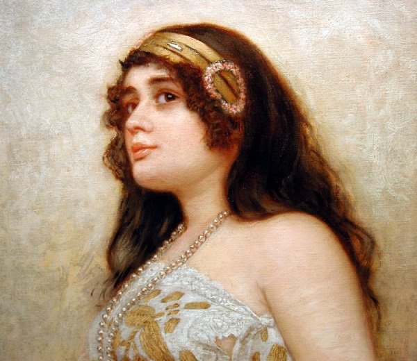 A Young Beauty By Josef Zenisek (czech, 1855-1944)-photo-3