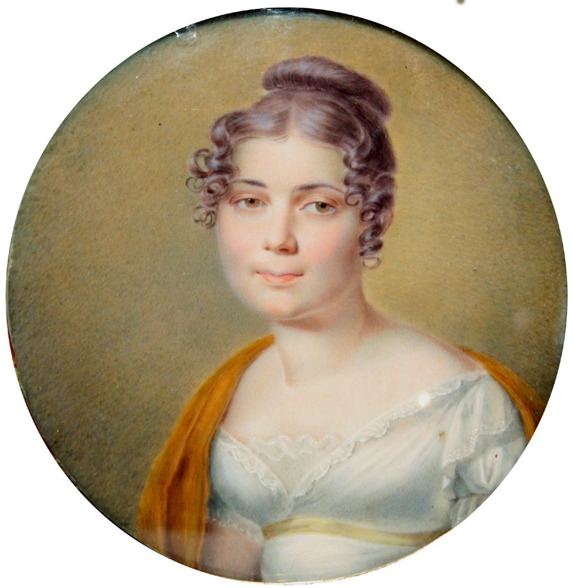 Miniature Portrait Of A Young Woman By Jacques Louis Comte (swiss-italian, Circa 1781-1843)-photo-2