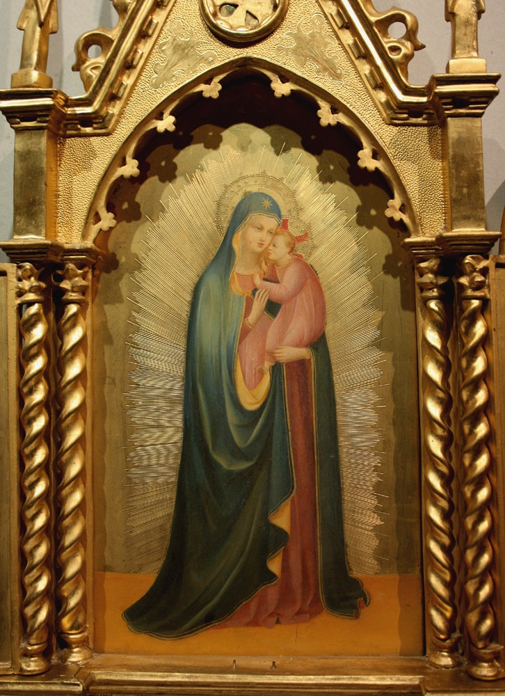 Altarpiece Triptych "virgin And Child With Angels" By Fra Angelico (1395-1455), Follower-photo-2