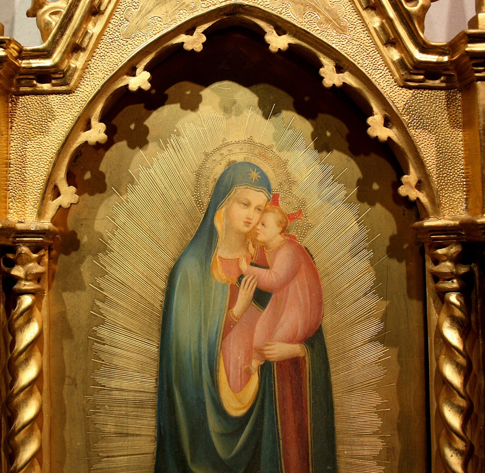 Altarpiece Triptych "virgin And Child With Angels" By Fra Angelico (1395-1455), Follower-photo-3