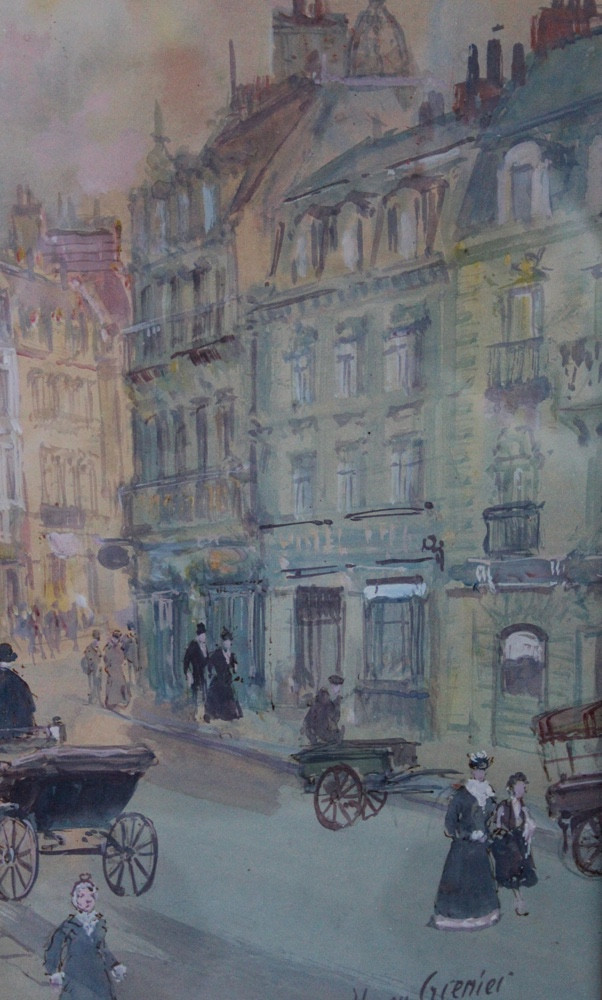 Street Scene In Paris By Henri Grenier (french, 1882 - 1940)-photo-4