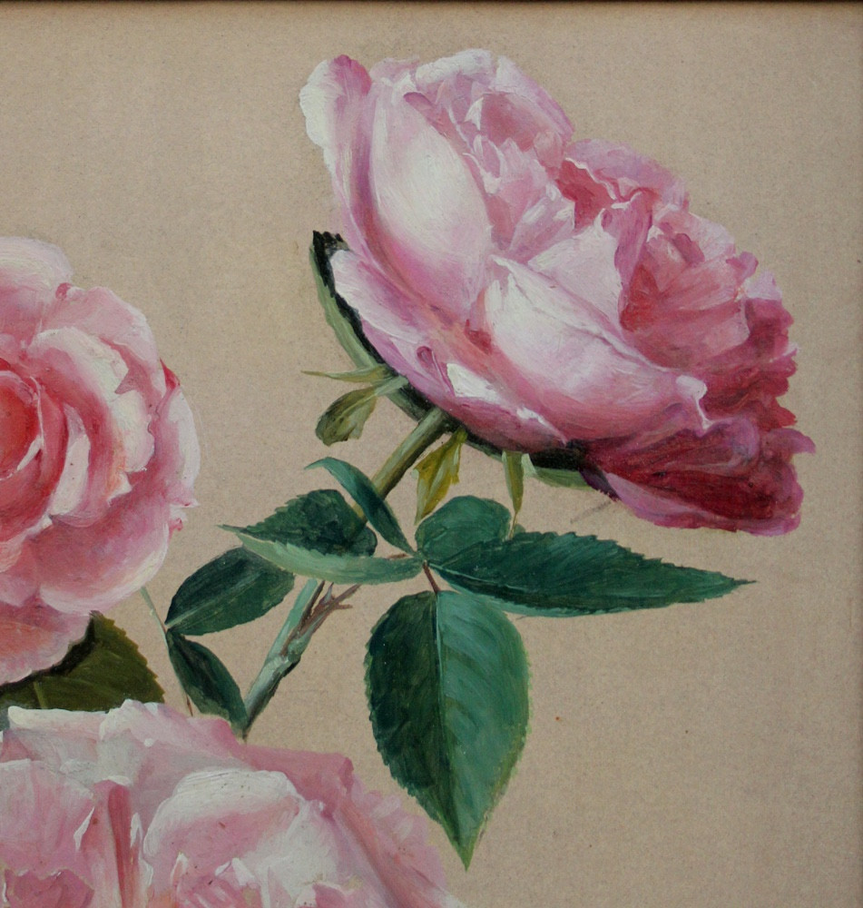 Oil Study Of A Bouquet Of Roses By Franz (ferenc) Komlósy (1817-1892)-photo-1