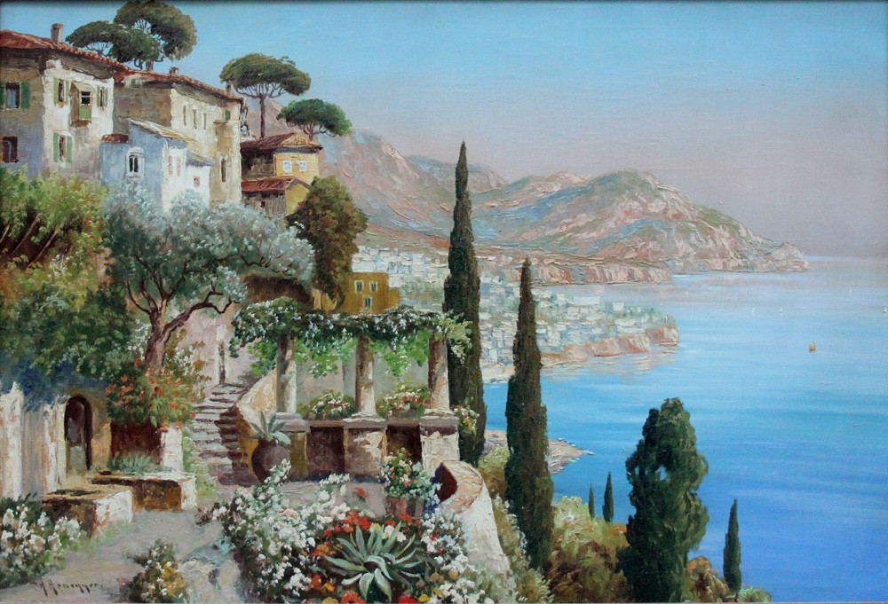 Vue de la côte de Sorrente par Alois Arnegger (1879-1967)-photo-2