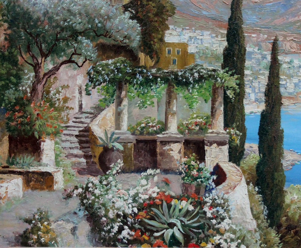 Vue de la côte de Sorrente par Alois Arnegger (1879-1967)-photo-4