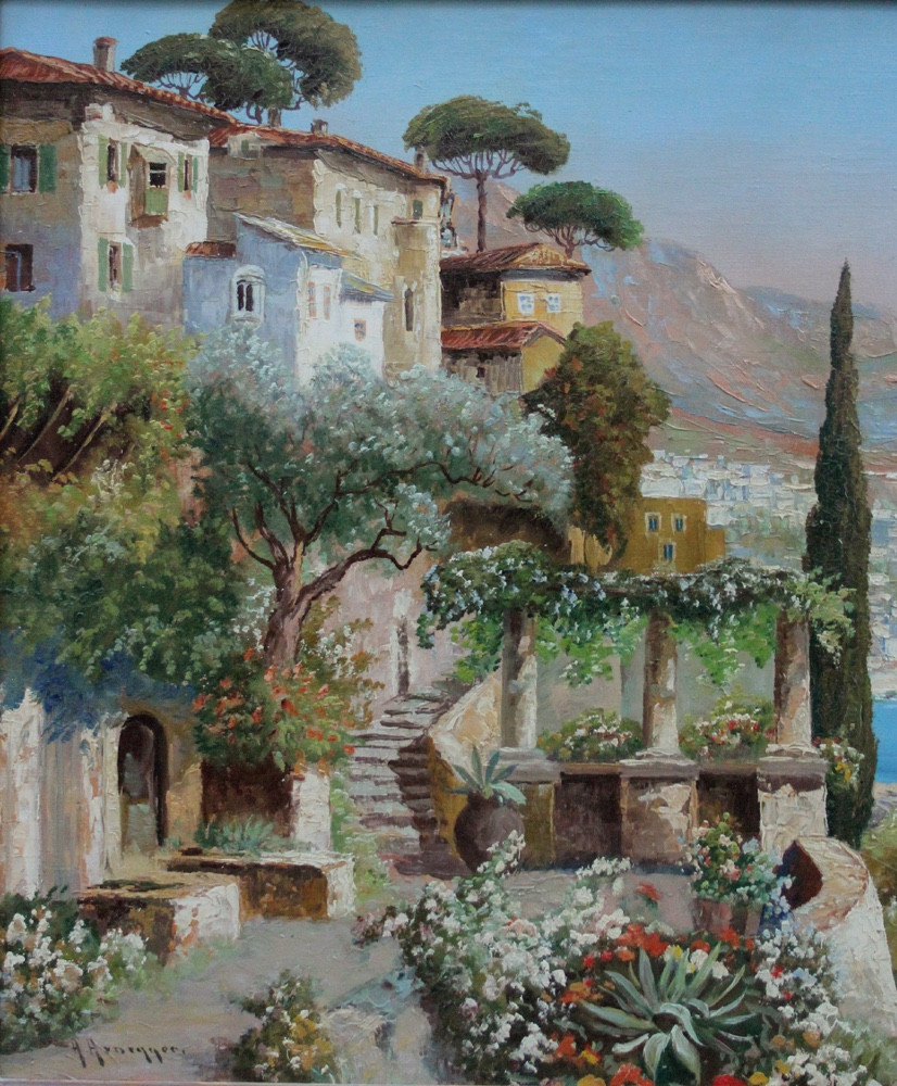 Vue de la côte de Sorrente par Alois Arnegger (1879-1967)-photo-2
