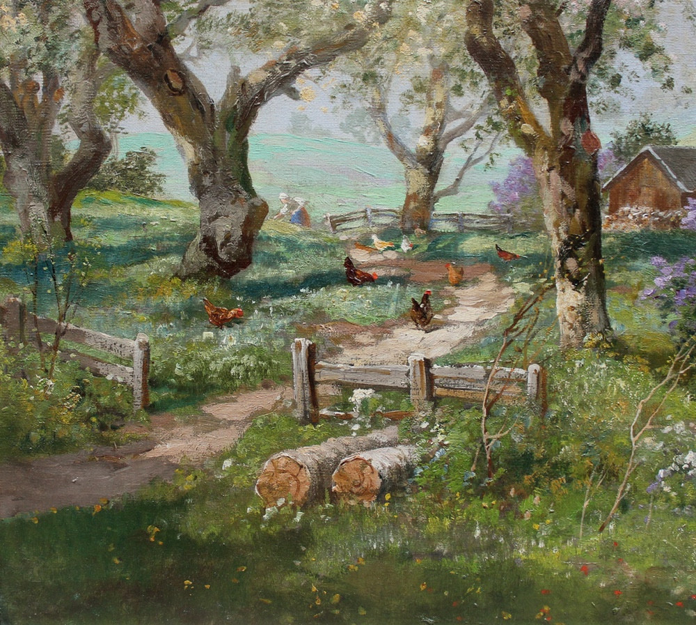 Spring In The Village By Alois Arnegger (1879-1967)-photo-1
