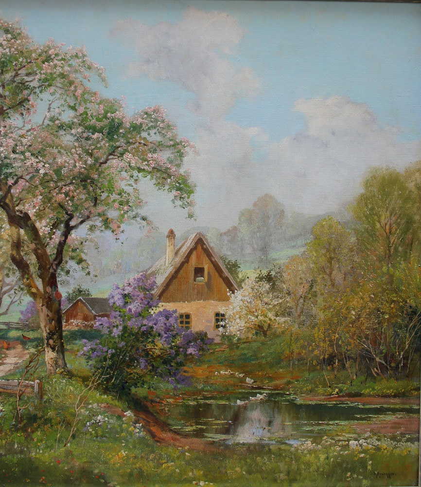 Spring In The Village By Alois Arnegger (1879-1967)-photo-3