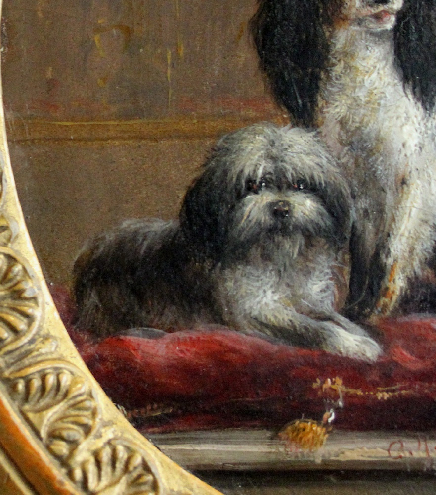 Carl Jutz (1838 - 1916) Two Favorite Dogs-photo-1