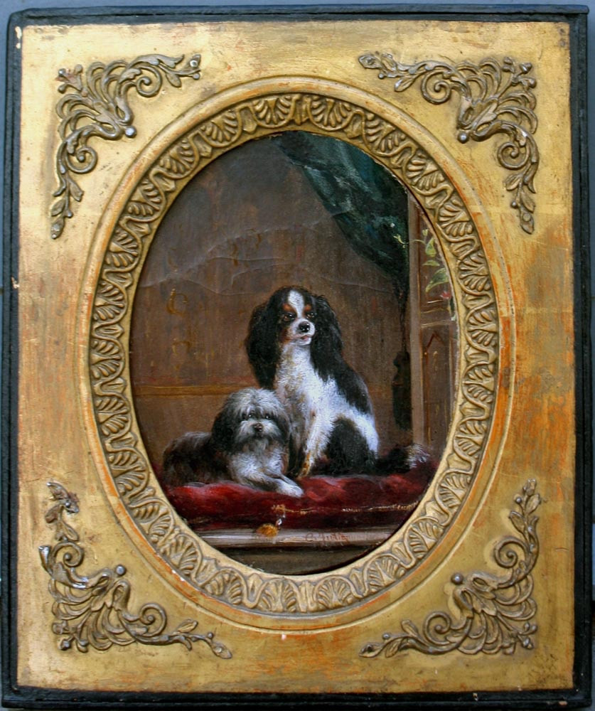 Carl Jutz (1838 - 1916) Two Favorite Dogs