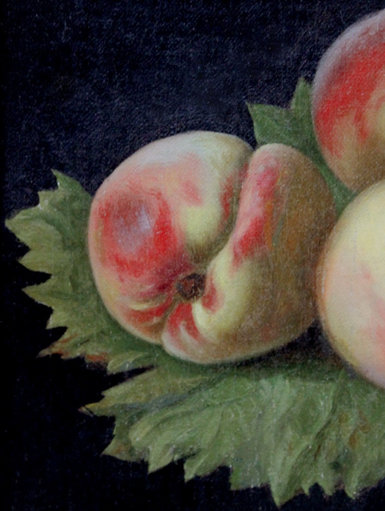 Oil Study Of Peaches By A Still-life Painter, Mid-19th Century-photo-3