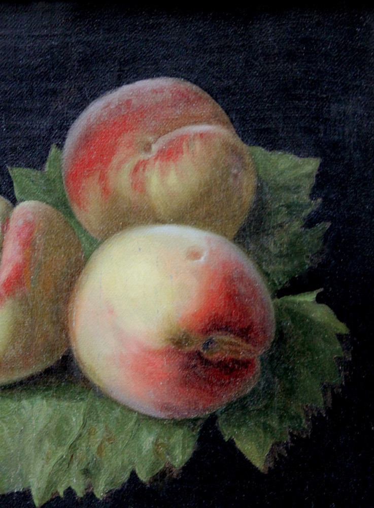 Oil Study Of Peaches By A Still-life Painter, Mid-19th Century-photo-4