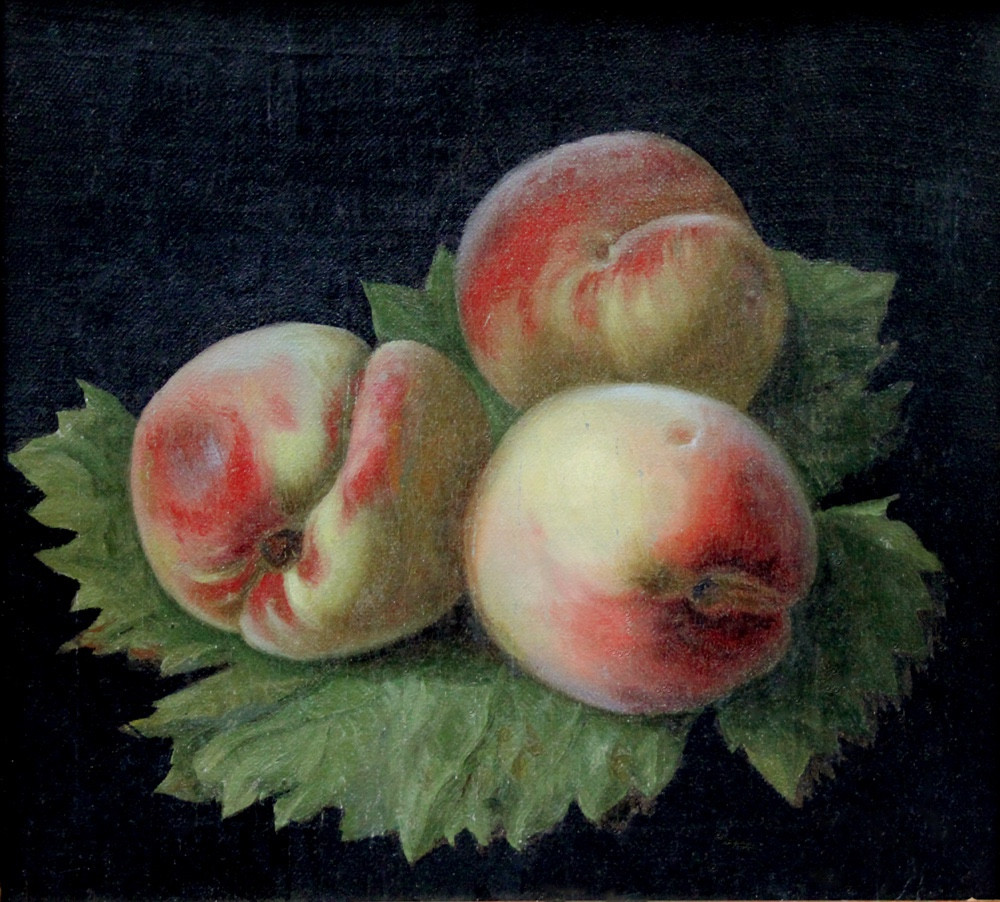 Oil Study Of Peaches By A Still-life Painter, Mid-19th Century-photo-2