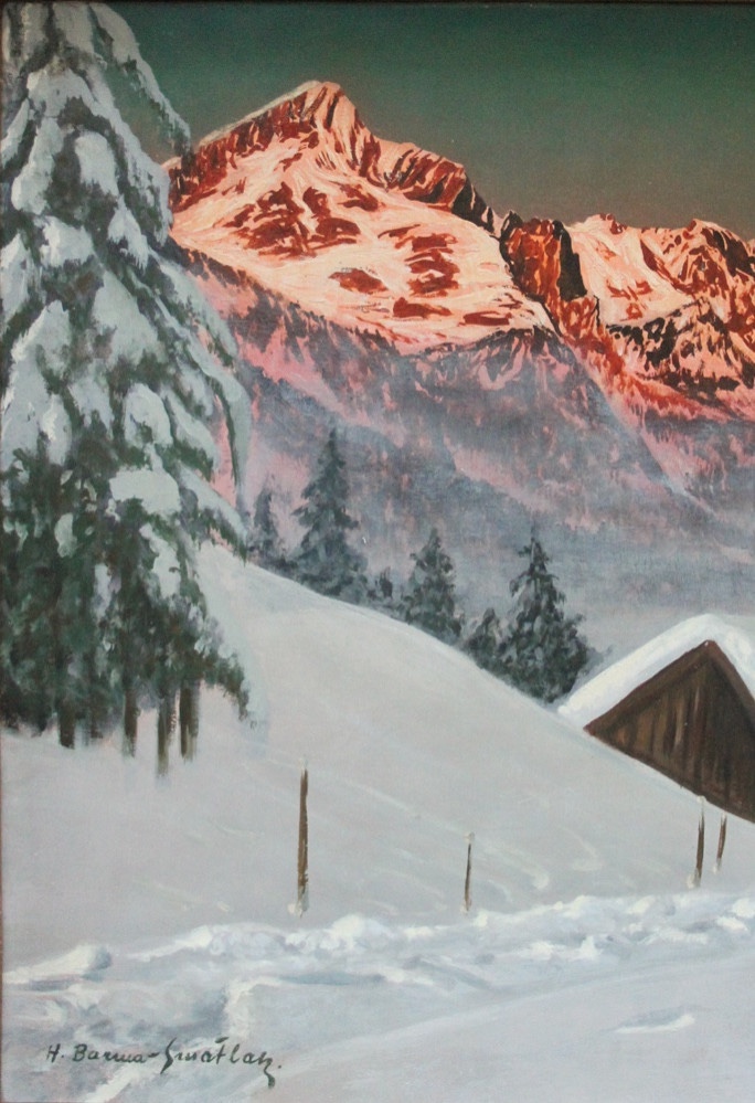 Hiver dans les Alpes autrichiennes par Hans Barma-Smetlak (Autrichien, né en 1903)-photo-2