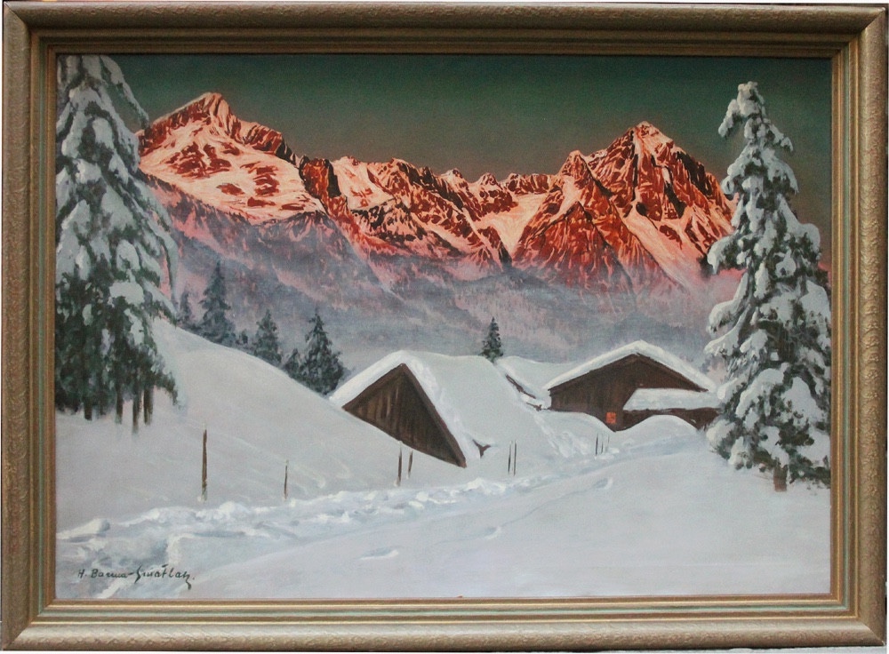 Hiver dans les Alpes autrichiennes par Hans Barma-Smetlak (Autrichien, né en 1903)