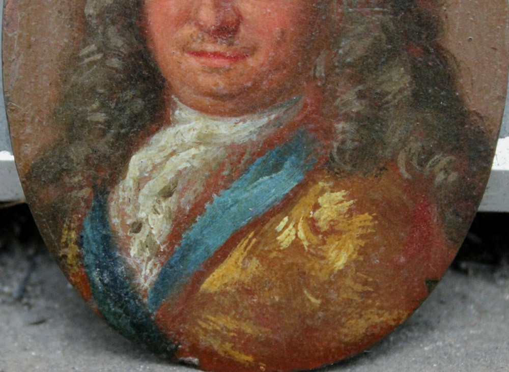 Miniature représentant un noble portant une perruque, première moitié du XVIIIe siècle-photo-4