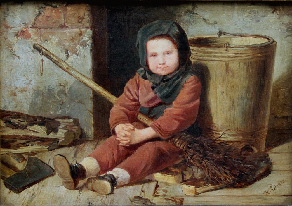 Little Helper By Hermann Pistor (german, 1832-after 1866 Berlin)-photo-2