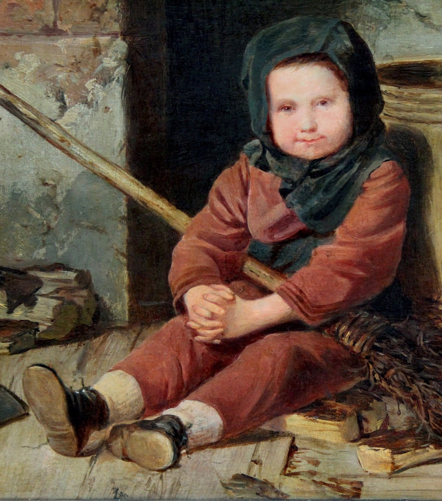 Little Helper By Hermann Pistor (german, 1832-after 1866 Berlin)-photo-3