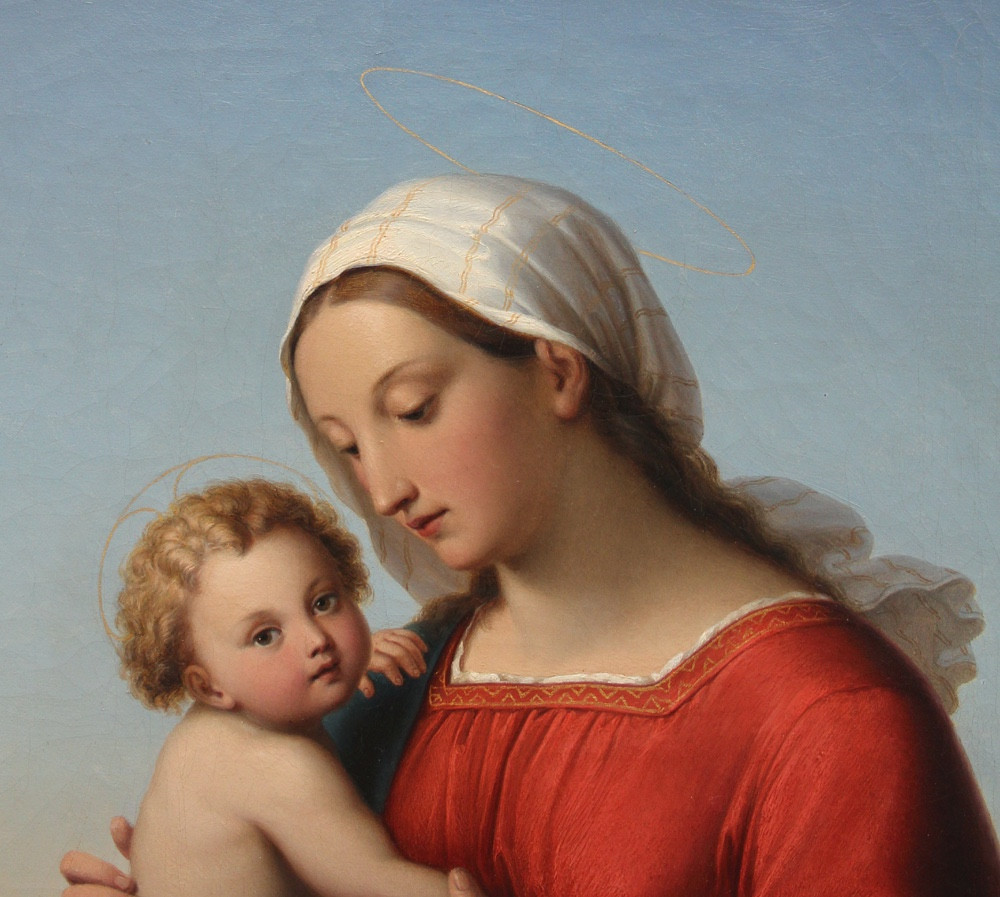 Vierge à l'Enfant par Hugo Barthelme (1822 Eusenhausen - 1895 Munich)-photo-3