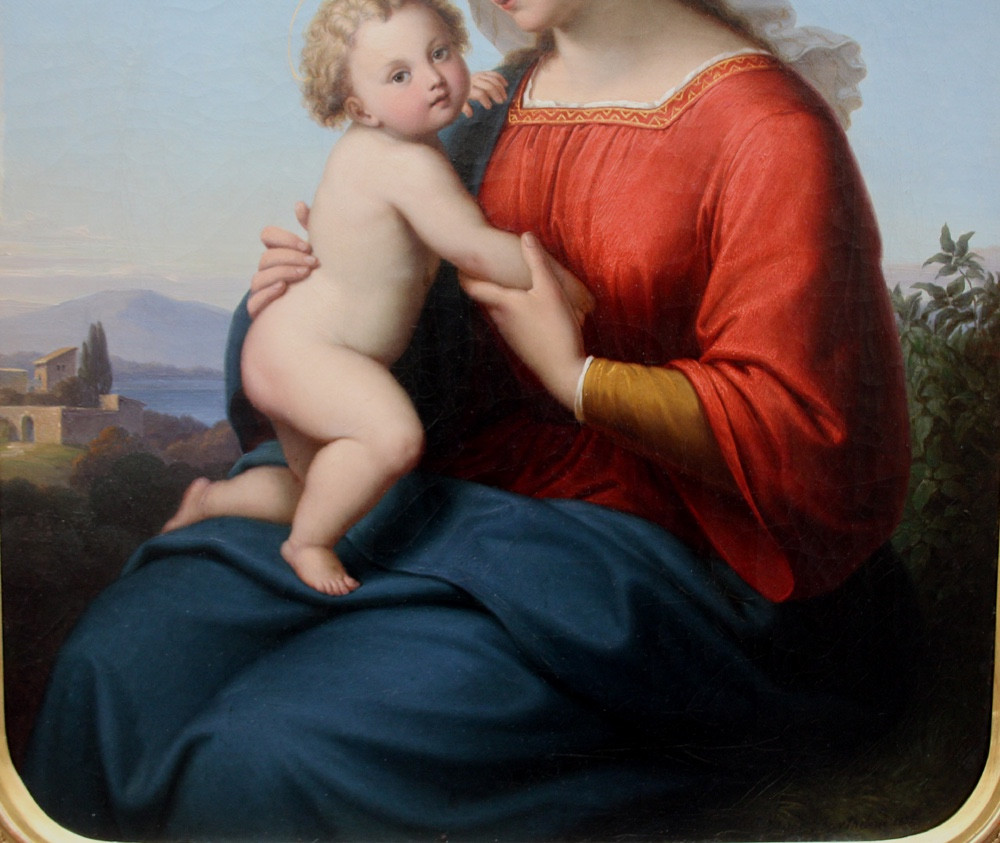 Vierge à l'Enfant par Hugo Barthelme (1822 Eusenhausen - 1895 Munich)-photo-5
