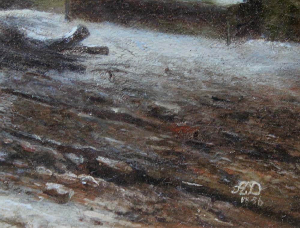 Village avec des patineurs sur un canal gelé parAlexander Jos.Daiwaille (Pays-Bas, 1818 - 1888)-photo-7