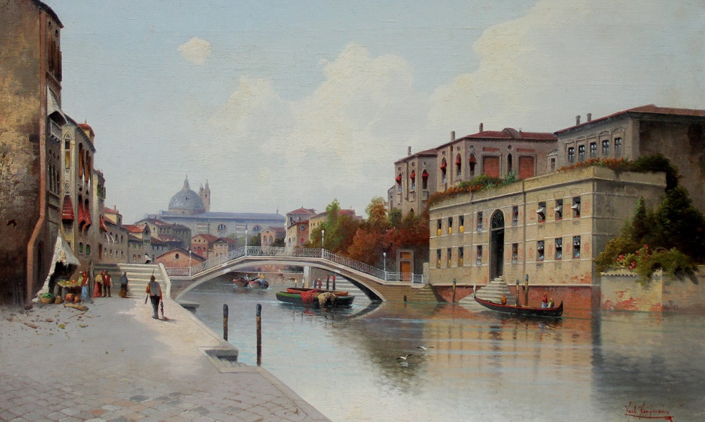 Giudecca Canal With A View Of The Santa Maria Del Rosario Church In Venice By Karl Kaufmann -photo-2