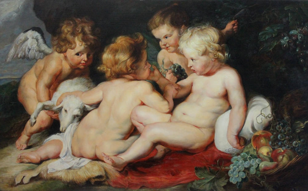 Le Christ et Jean-Baptiste enfants et deux anges, d'après Pierre Paul Rubens et Franz Snyders-photo-2