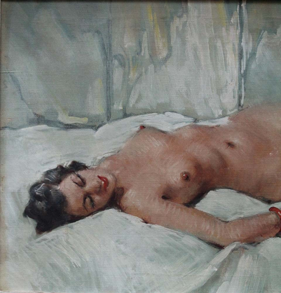 Reclining Nude By Cesare Vilot (school Of Paris, Born In 1900)-photo-3
