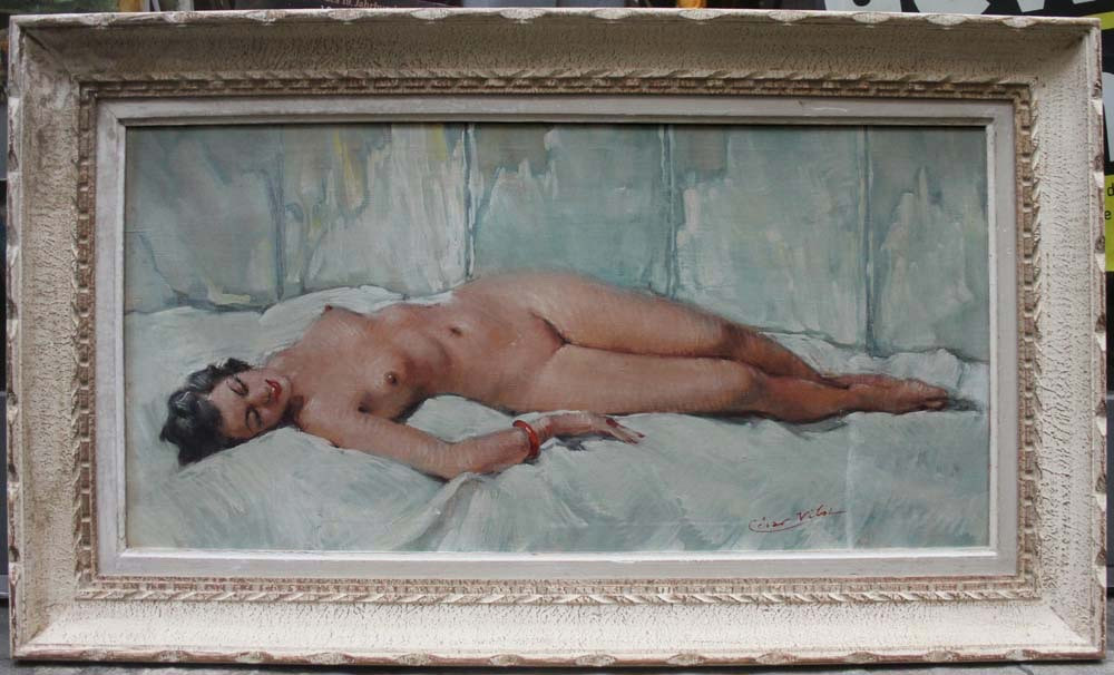 Reclining Nude By Cesare Vilot (school Of Paris, Born In 1900)