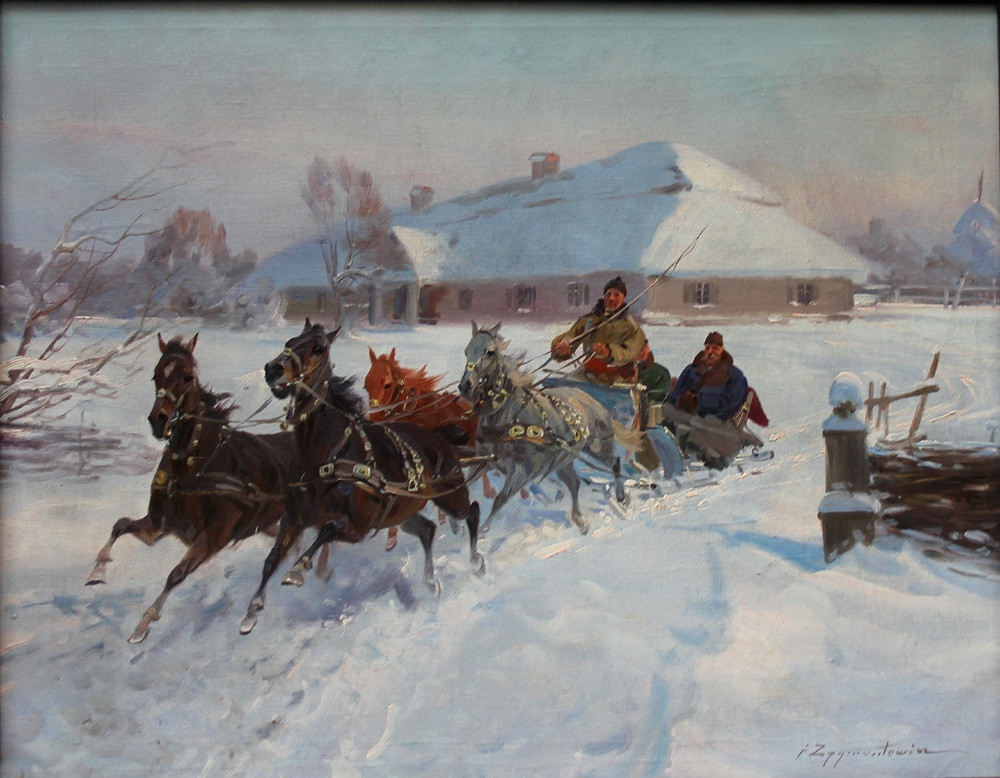 Sleigh Ride By Czeslaw Ignacy Wasilewski - Zygmuntowicz (polish, 1875 - 1947)-photo-2