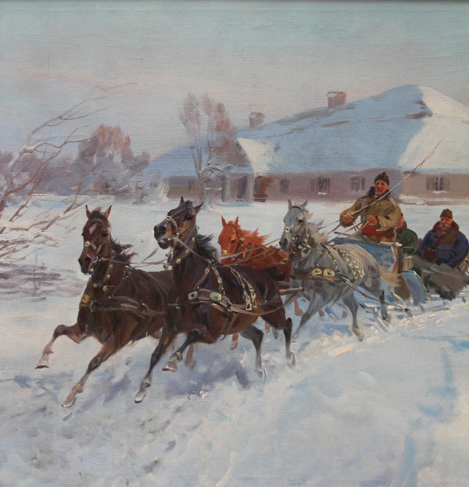 Sleigh Ride By Czeslaw Ignacy Wasilewski - Zygmuntowicz (polish, 1875 - 1947)-photo-3