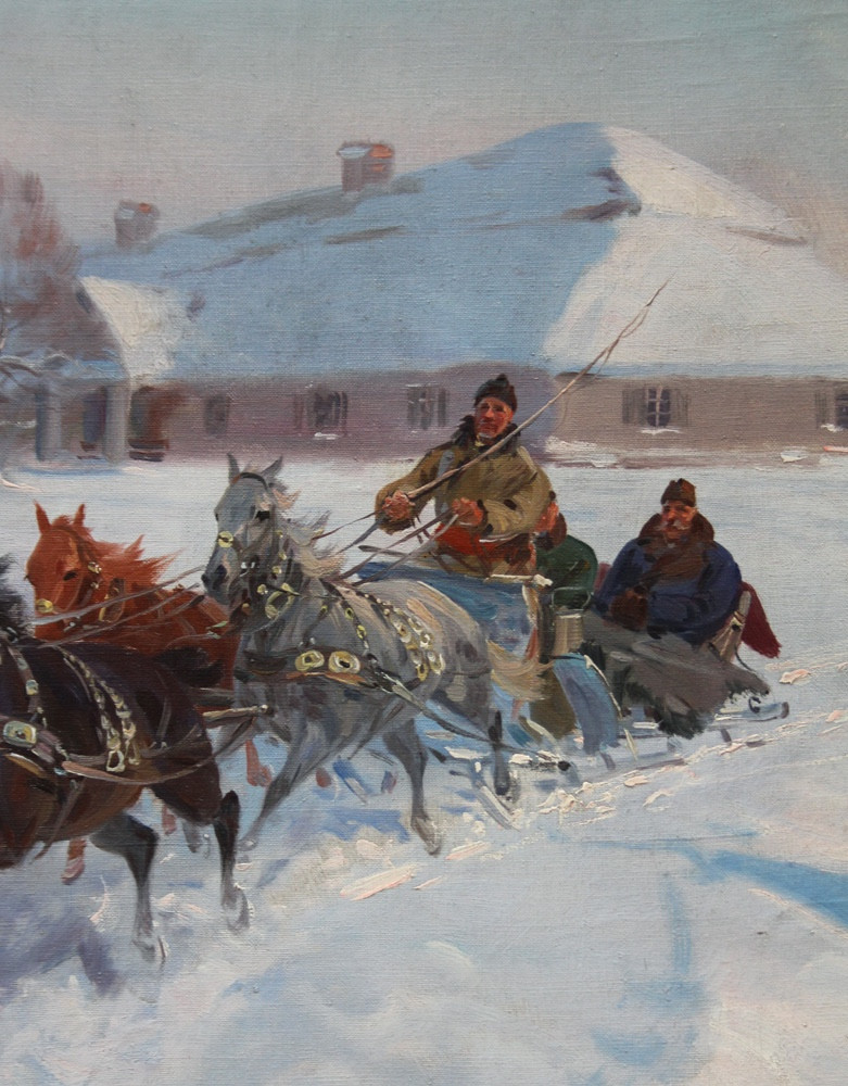 Sleigh Ride By Czeslaw Ignacy Wasilewski - Zygmuntowicz (polish, 1875 - 1947)-photo-1