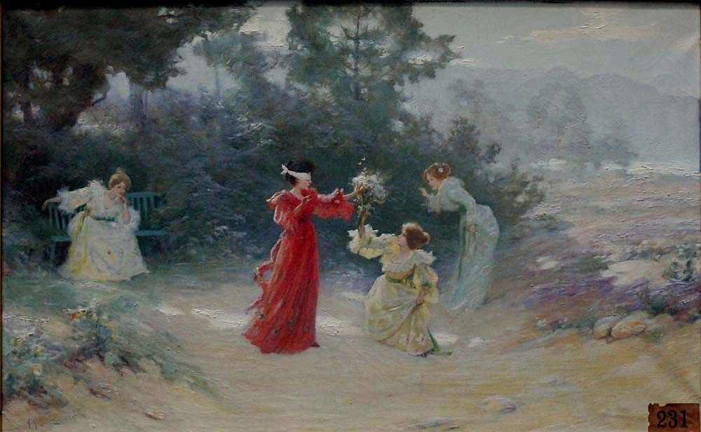 A Game Of Hide-and-seek In The Park By Albert Matignon (french, 1869 - 1937)-photo-2