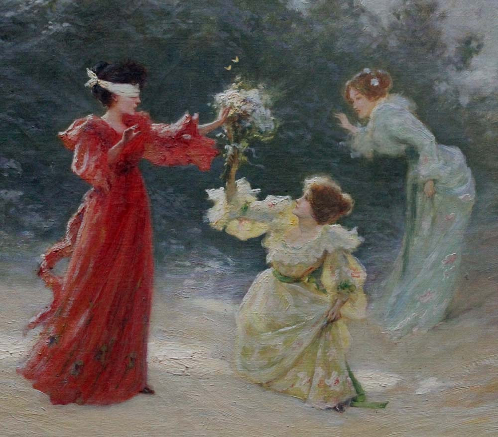 A Game Of Hide-and-seek In The Park By Albert Matignon (french, 1869 - 1937)-photo-4