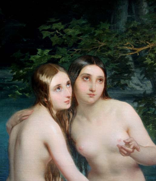 Baigneuses surprises par Mauro Conconi (Italien, 1815 - Milan - 1860)-photo-3