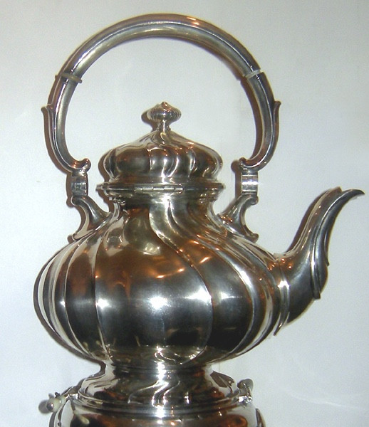 Silver Hot Water Boiler With Stove And Burner, German Silver, Late 19th Century-photo-2
