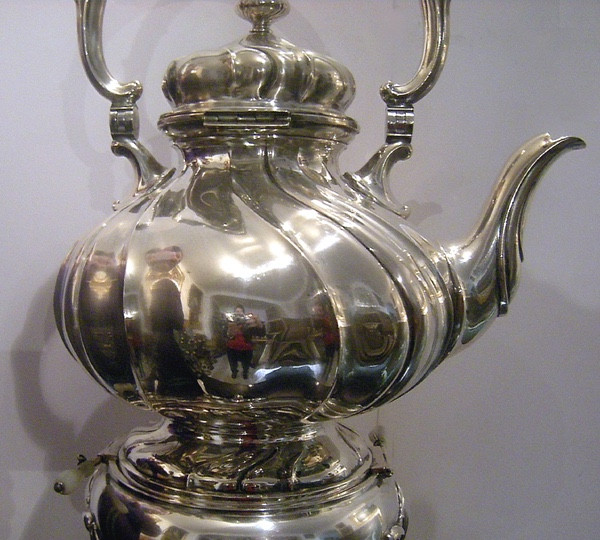 Silver Hot Water Boiler With Stove And Burner, German Silver, Late 19th Century-photo-3