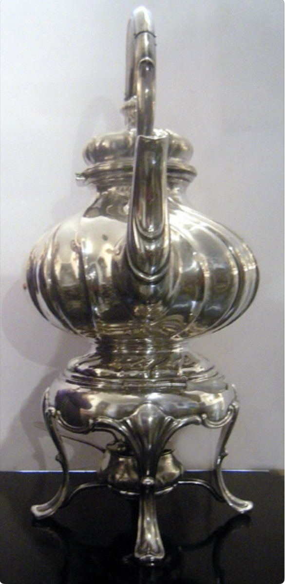 Silver Hot Water Boiler With Stove And Burner, German Silver, Late 19th Century-photo-2