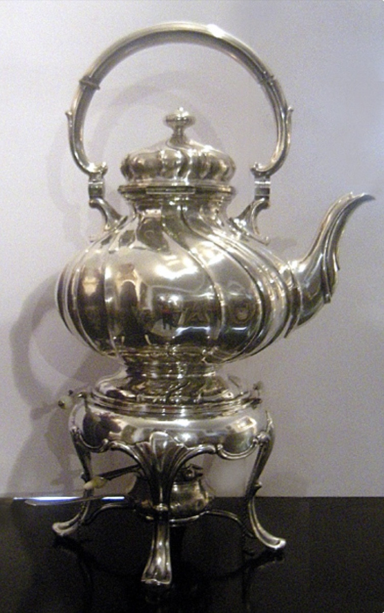 Silver Hot Water Boiler With Stove And Burner, German Silver, Late 19th Century