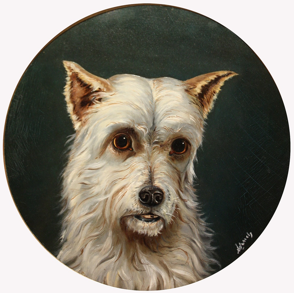 Portrait Of A West Highland White Terrier By Anton Wessely (austrian 1848 - 1908)-photo-2
